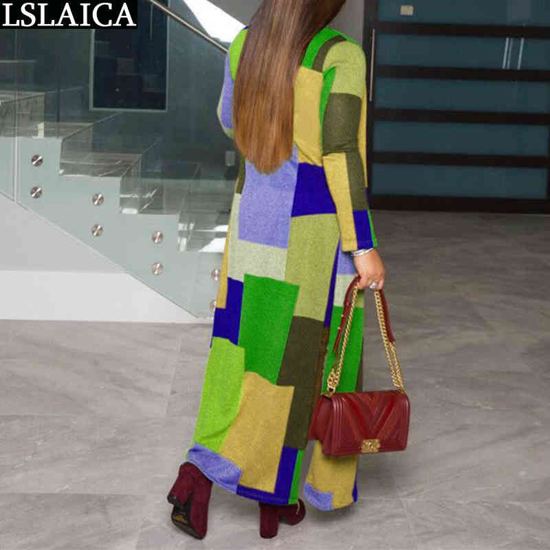 Jacket Women Patchwork Print Long Sleeve Cardigan Coat Fashion Autumn Winter Retro Clothes Casual Drop Streetwear 210520