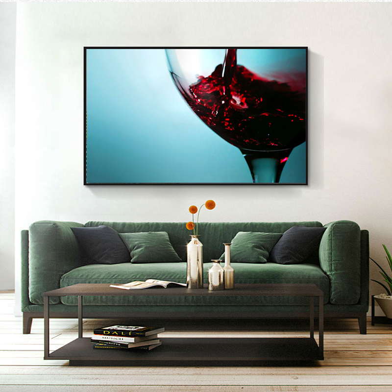Canvas Paintings Wall Art Pictures Oil Painting Modern Kitchen Drink Glass Red Wine Bar Dinning Room Decor No Frame