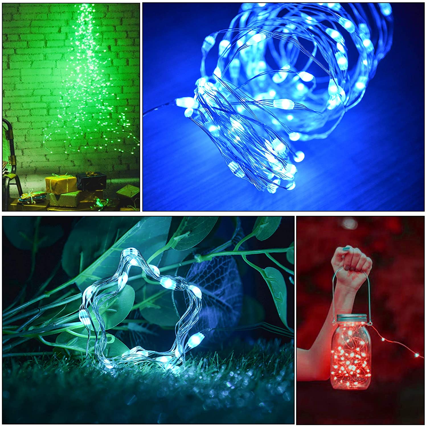 LED Wi-Fi String Lights 5M 10M 15M 20M Smart App Bluetooth Control Multi-modes Color Changing Music Sync Marquee for Christmas Tree Holiday Decoration