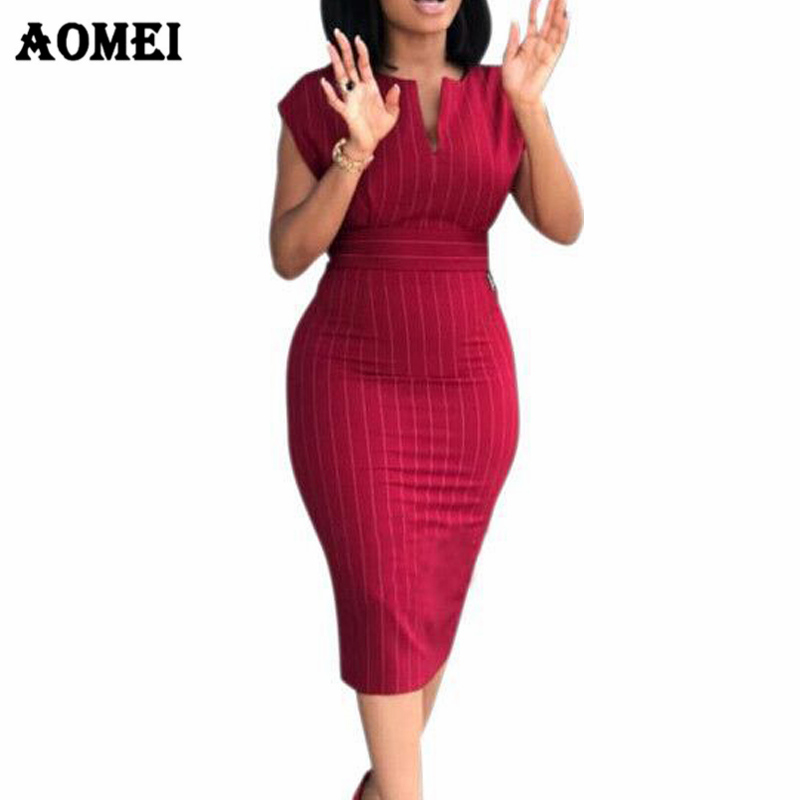Dress Women Slim Elegant Striped Bodycon Office Ladies Classy Wear Sexy Tight Vestido Fashion Female Modest Summer Clothes 210331