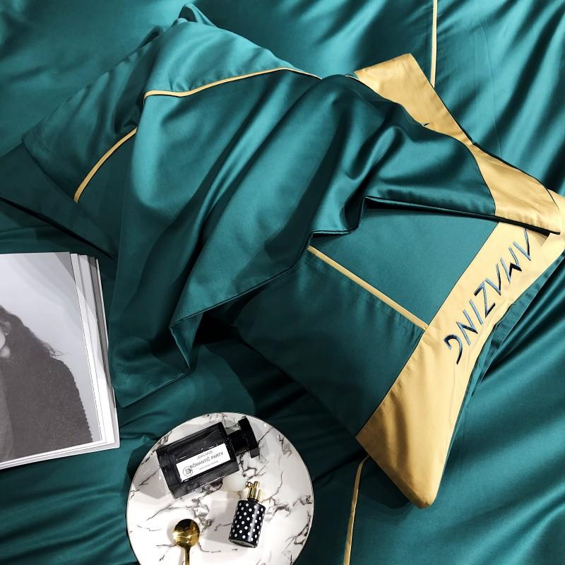 Luxury Egyptian Cotton Classical Bedding Set Queen King Size Chic Embroidery Bed Sheet Pillowcase Quilt Cover Sets