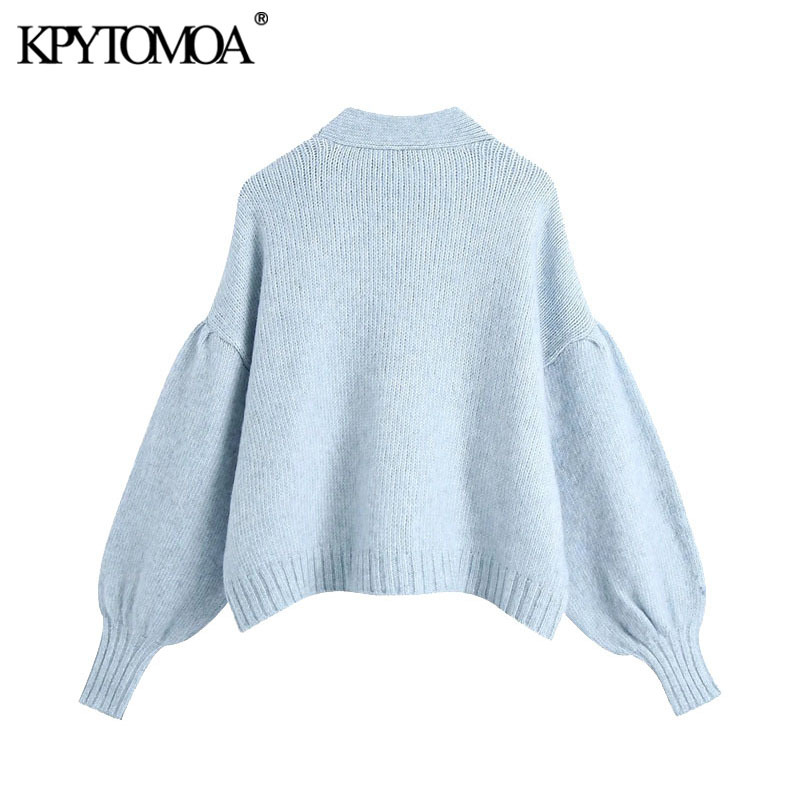 Women Fashion Rhinestone Buttons Loose Knitted Cardigan Sweater Long Sleeve Pockets Female Outerwear Chic Tops 210420
