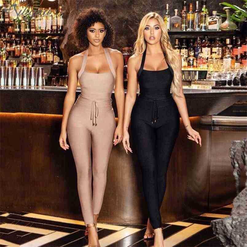 Summer Ladies Bandage Jumpsuit Sexy V-Neck Halter Club Outfit Party Celebrity Long 210525, Beige
Summer Ladies Bandage Jumpsuit Sexy V-Neck Halter Club Outfit Party Celebrity Long 210525, Beige