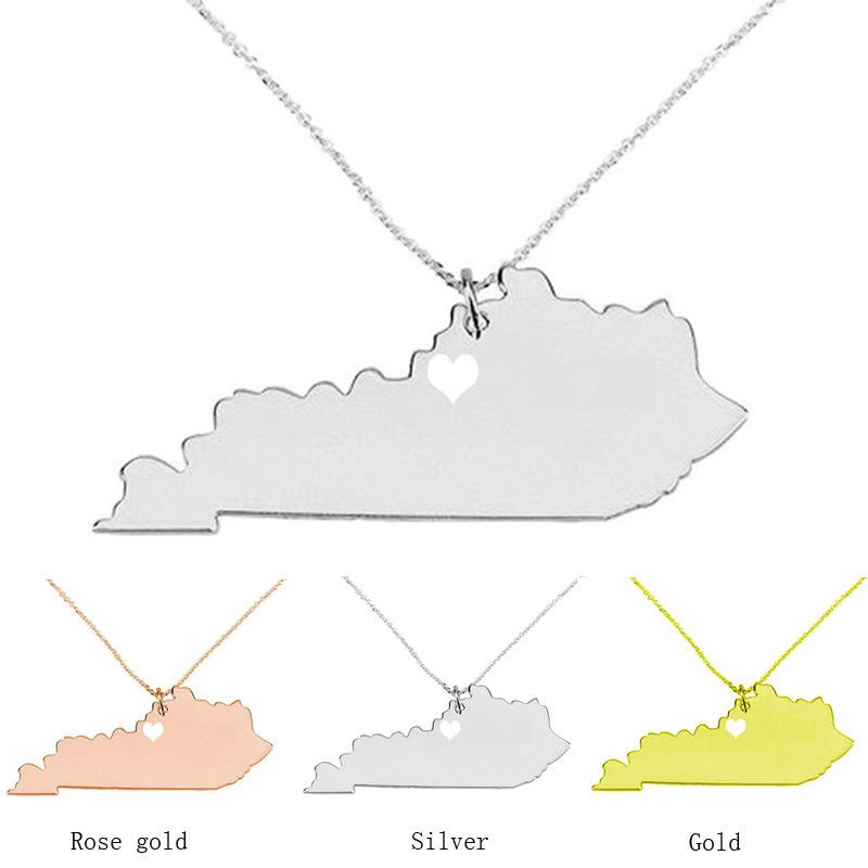 Pendant Necklaces Kentucky State Necklace KY Map