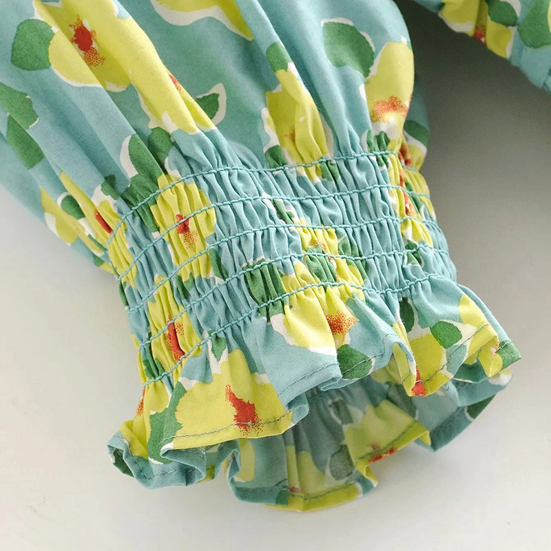 Floral Print Mini Dress Women Short Sleeve Party Bodycon Female Square Collar Pleated Summer Sundresses Robe 210508