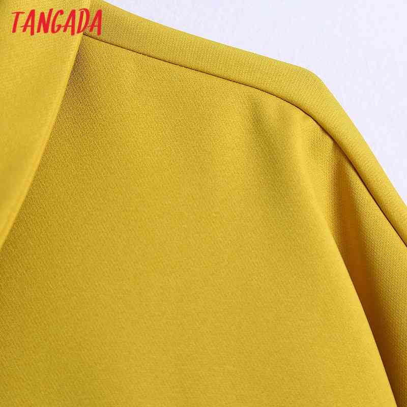 Women Fashion Oversized Yellow Spring Jacket Double Breasted Long Sleeve Female Outerwear Chic Tops BE526 210416