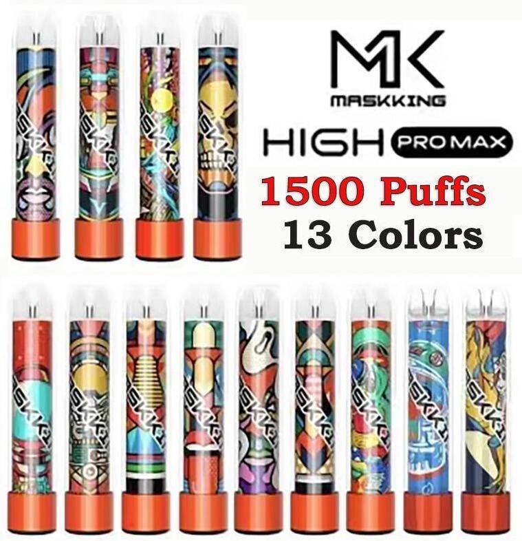 Maskking High Pro Max Disposable E-cigarettes Device 1500 Puffs 850mah Battery 4.5ml Prefilled Cartridge Pod VS BANG XXL Electronic Cigarettes
Maskking High Pro Max Disposable E-cigarettes Device 1500 Puffs 850mah Battery 4.5ml Prefilled Cartridge Pod VS BANG XXL Electronic Cigarettes