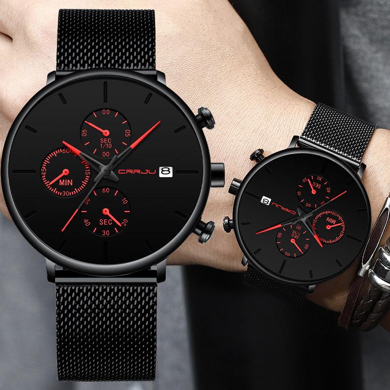 Wristwatches Mens Watches CRRJU Design Luxury Sport Wrist Watch Stainless Steel Mesh Strap Men's Fashion Casual Date Dress StopWatches, 2258-blue
Wristwatches Mens Watches CRRJU Design Luxury Sport Wrist Watch Stainless Steel Mesh Strap Men's Fashion Casual Date Dress StopWatches, 2258-blue