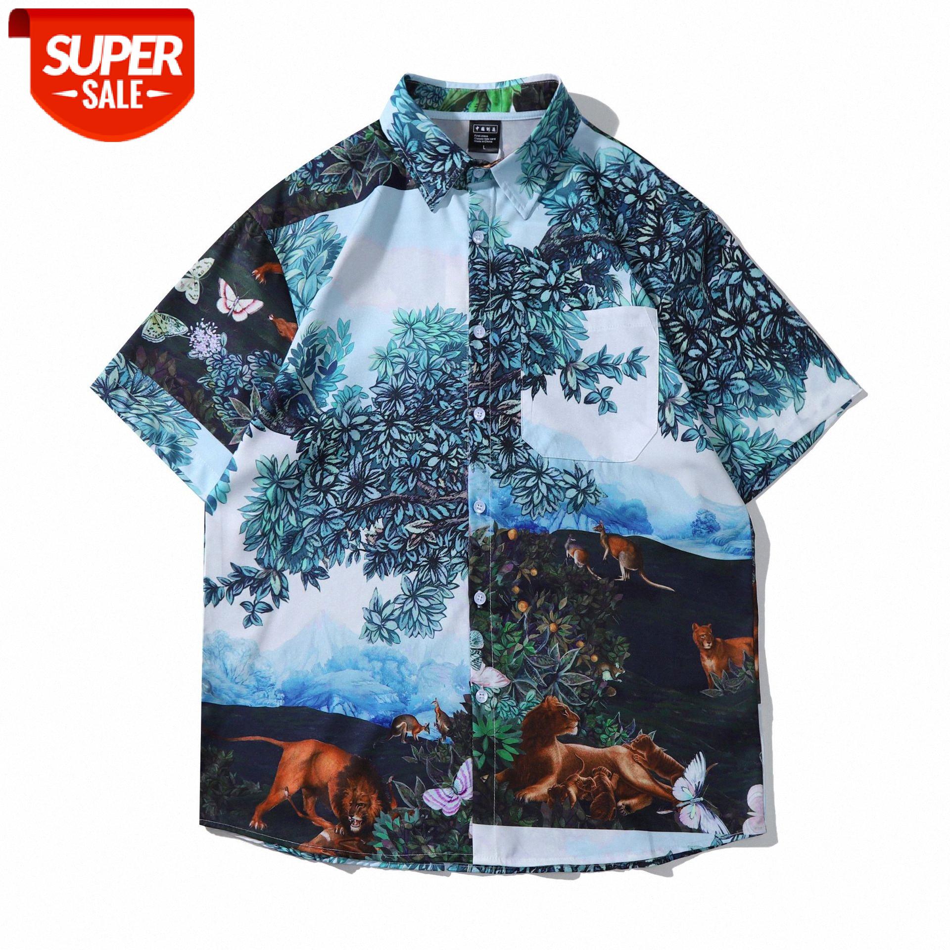 Wei Yi flower shirt men's short-sleeved loose animal forest vintage retro flow couple jacket #4W5l, White;black
Wei Yi flower shirt men's short-sleeved loose animal forest vintage retro flow couple jacket #4W5l, White;black