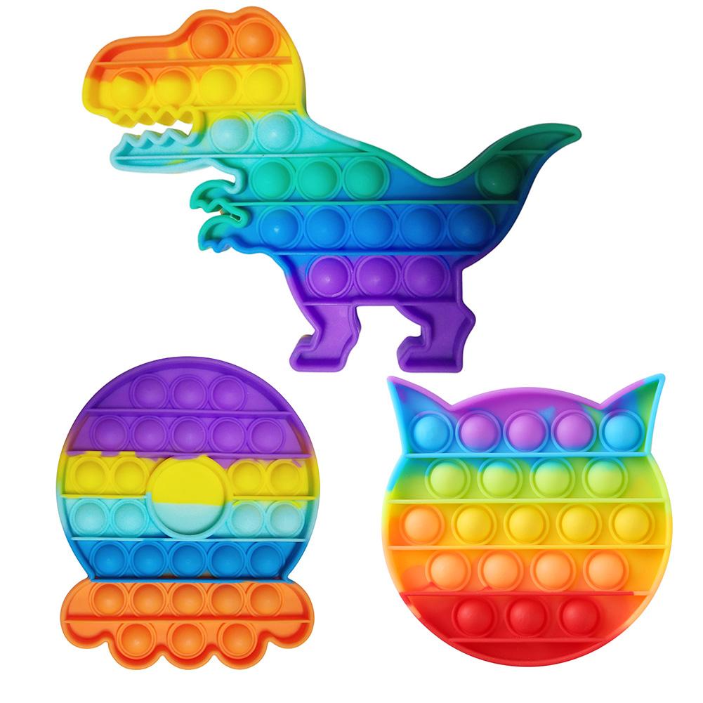 Rainbow Funny Fidget Toy Antistress Toys For Adult Children Push Bubble Fidget Sensory Autism Special Needs Anxiety Stress Gifts