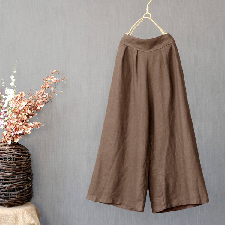 Arrival Summer Women Pants Plus Size High Waist Loose Casual Ankle-length Vintage Cotton Linen Wide Leg D160 210512