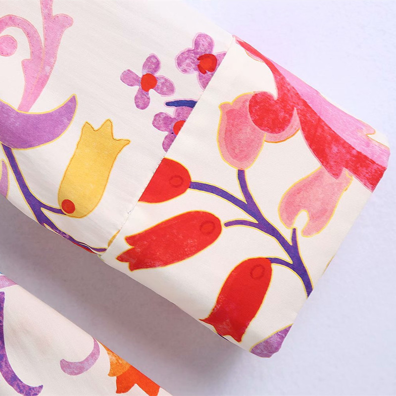 Sweet Women Turn-down Collar Bow Lace Dress Spring-autumn Fashion Ladies Chinese Style Female Printed 210515