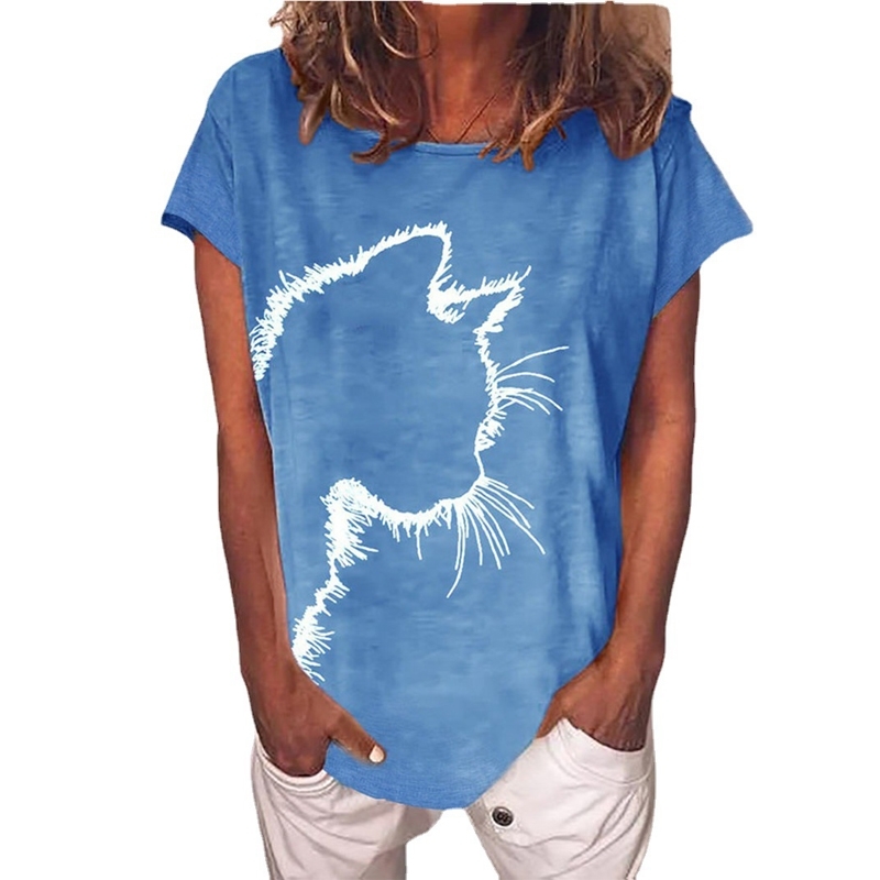 Cartoon Graphic Women's Summer Cotton Printed Short Sleeved Round Neck T Shirt Casual Loose Oversize Ladies Fashion Tops XS-4XL 210406