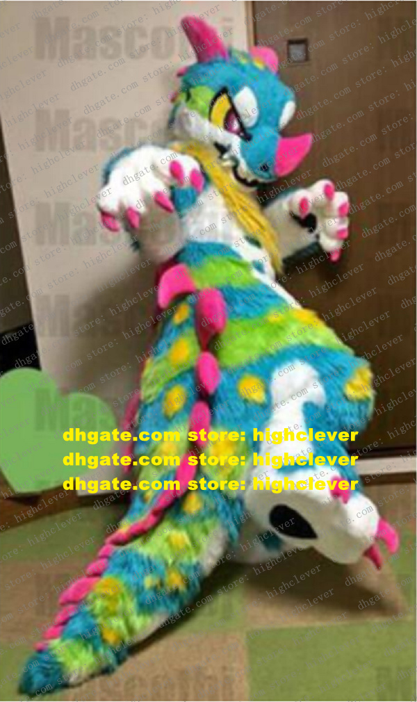 Long Fur Furry Colorful Dragon Mascot Costume Fursuit Adult Cartoon Character Outfit Business Advocacy Floor Show zz7829, As in photos
Long Fur Furry Colorful Dragon Mascot Costume Fursuit Adult Cartoon Character Outfit Business Advocacy Floor Show zz7829, As in photos
