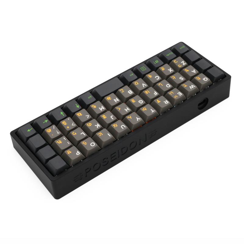 Keyboards Poseidon PSD40 Case Anodized Aluminium For Custom Mechanical Keyboard Black Siver Grey Blue Red JJ40 BM40 RGB