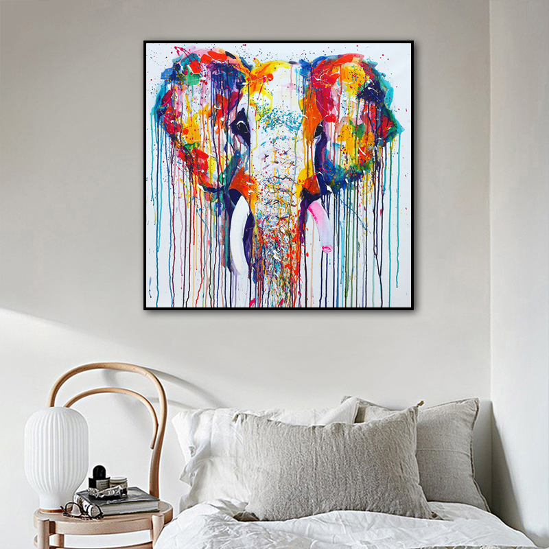Colorful Elephant Pictures Canvas Painting Abstract Animal Posters And Prints Wall Art For Living Room Decoration