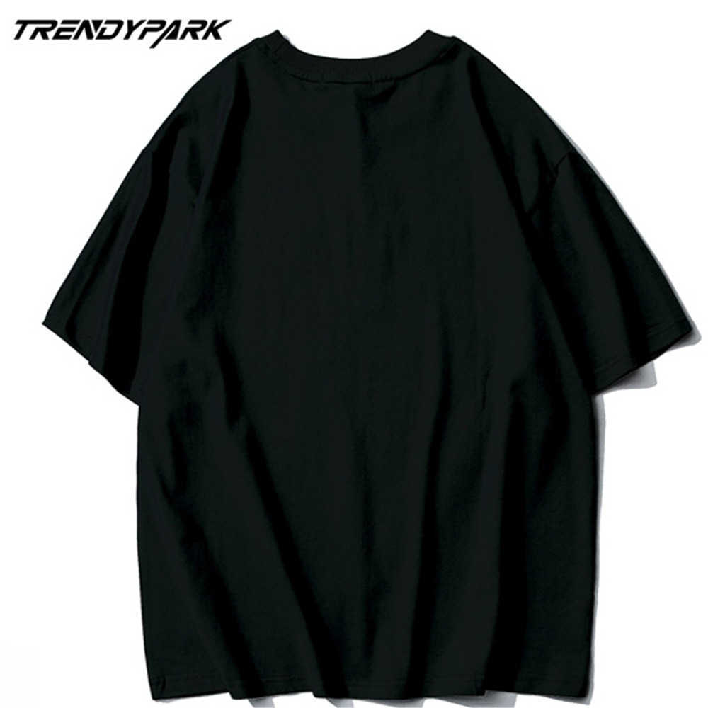Men's T-shirt Summer Short Sleeve Letters Printed Tee Hip Hop Oversized Cotton Casual Harajuku Streetwear Top Tshirts 210601