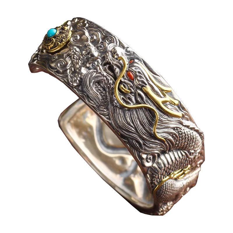 Bangle Trendy Vintage Rock Creative Carving Chinese Dragon Domineering Bracelet For Men Party Casual Daily Jewelry
Bangle Trendy Vintage Rock Creative Carving Chinese Dragon Domineering Bracelet For Men Party Casual Daily Jewelry