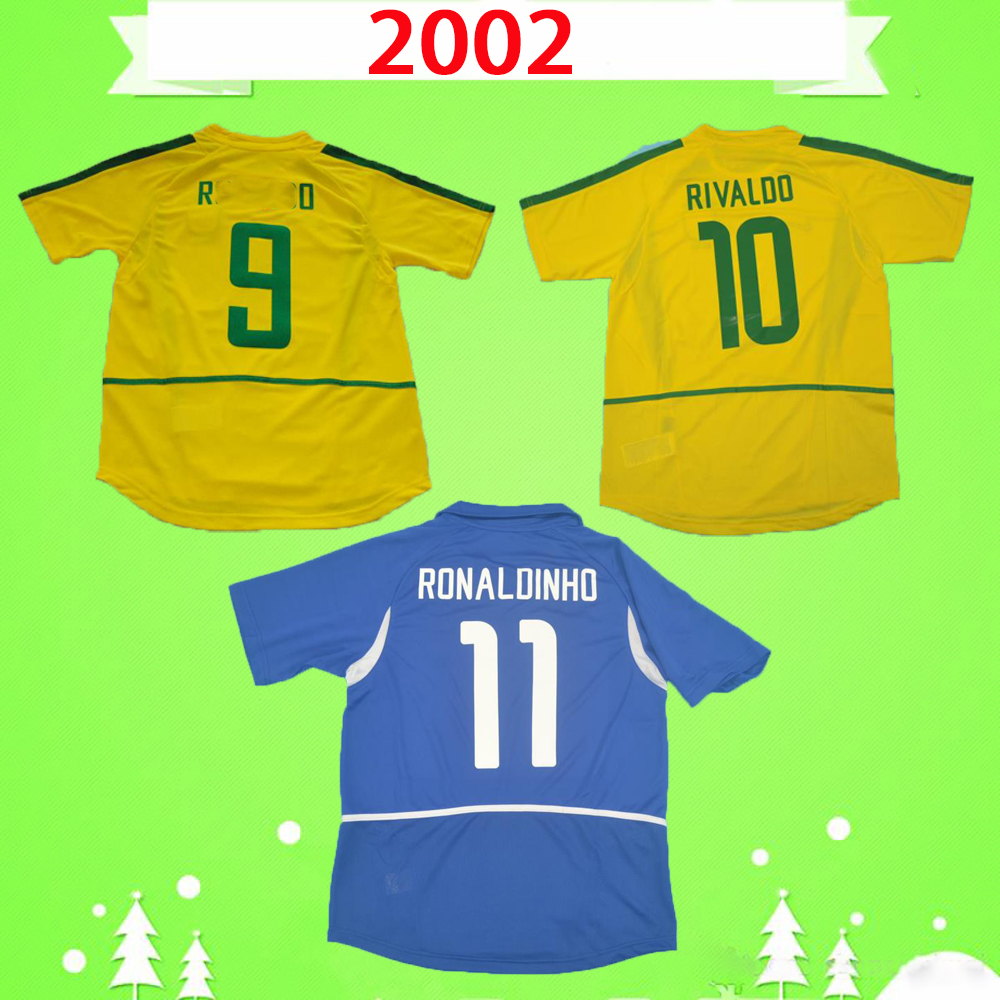 Brasil Camisa de futebol 2002 Retro Soccer Jerseys yellow Vintage Maillot 02 Classic Football Shirt #10 RIVALDO #11 RONALDINHO
Brasil Camisa de futebol 2002 Retro Soccer Jerseys yellow Vintage Maillot 02 Classic Football Shirt #10 RIVALDO #11 RONALDINHO