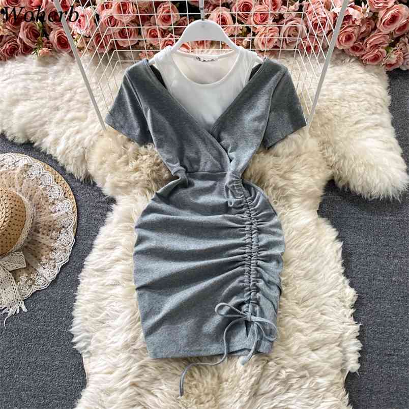 Women Bodycon Dress Sexy Lady High Waist O Neck Off Shoulder Robe Patchwork Drawstring Mini Dresses Korean Chic Vestidos 210519, Gray
Women Bodycon Dress Sexy Lady High Waist O Neck Off Shoulder Robe Patchwork Drawstring Mini Dresses Korean Chic Vestidos 210519, Gray