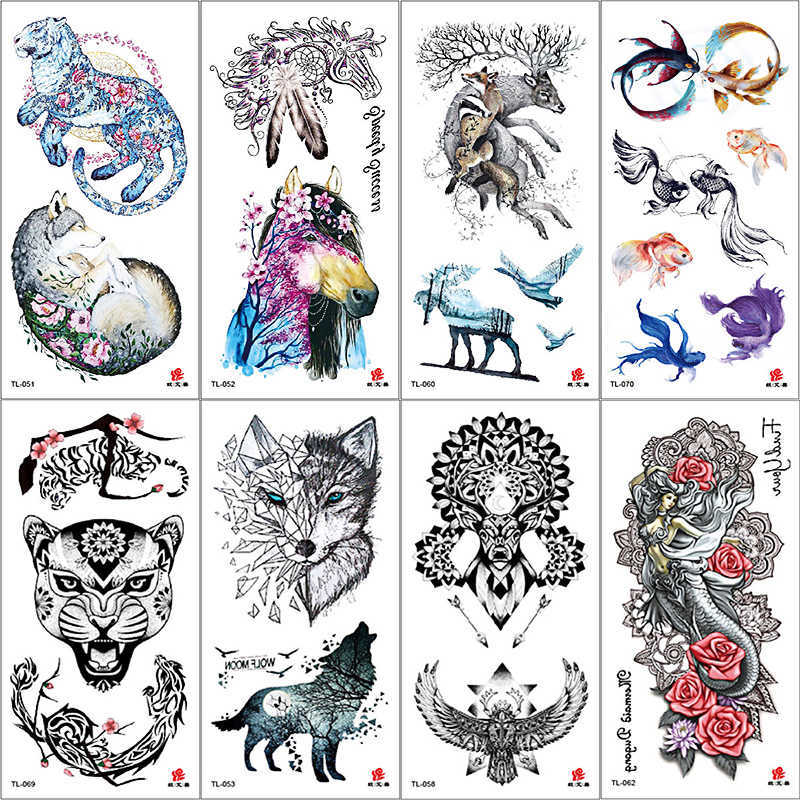 Colorful Watercolor Animal Print Deer Bird Temporary Fake Tattoo Sticker For Women Cool Tiger Wolf Body Art Waterproof Arm Tatoo
Colorful Watercolor Animal Print Deer Bird Temporary Fake Tattoo Sticker For Women Cool Tiger Wolf Body Art Waterproof Arm Tatoo