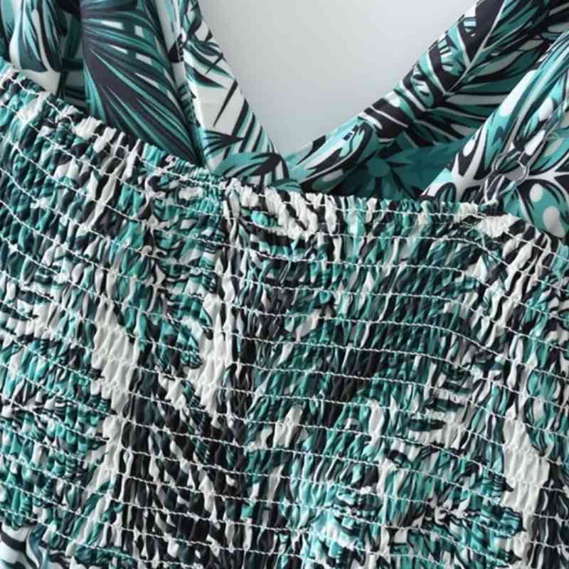 Summer Women Rainforest Print Suspender Midi Dress Female Sleeveless Clothes Casual Lady Loose Vestido D7781 210430Z