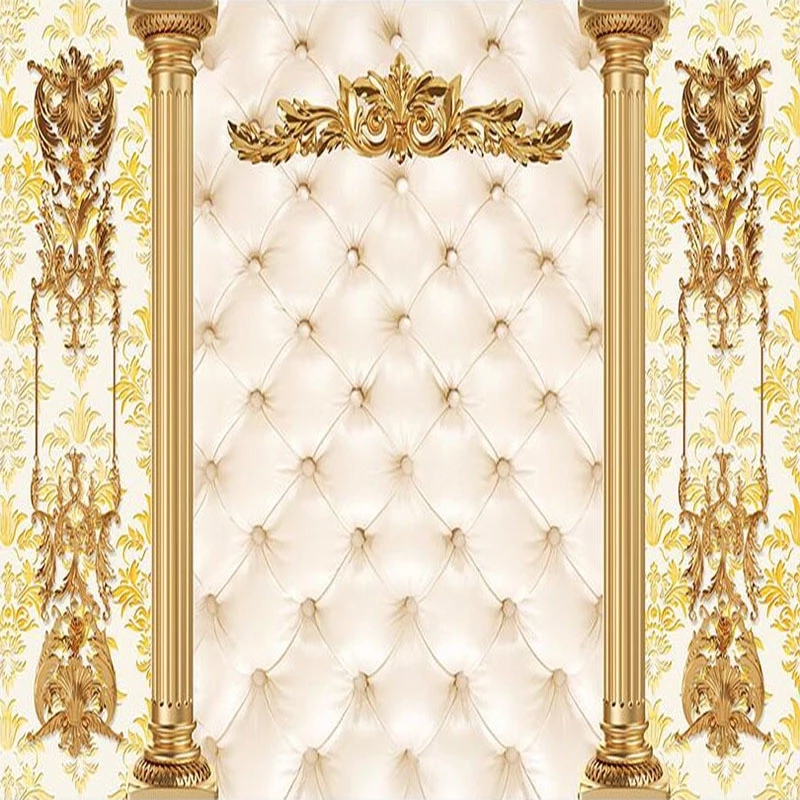Custom 3D Murals Luxury wallpapers Golden European Style Pattern Soft Package Living Room TV Background, Gold
Custom 3D Murals Luxury wallpapers Golden European Style Pattern Soft Package Living Room TV Background, Gold