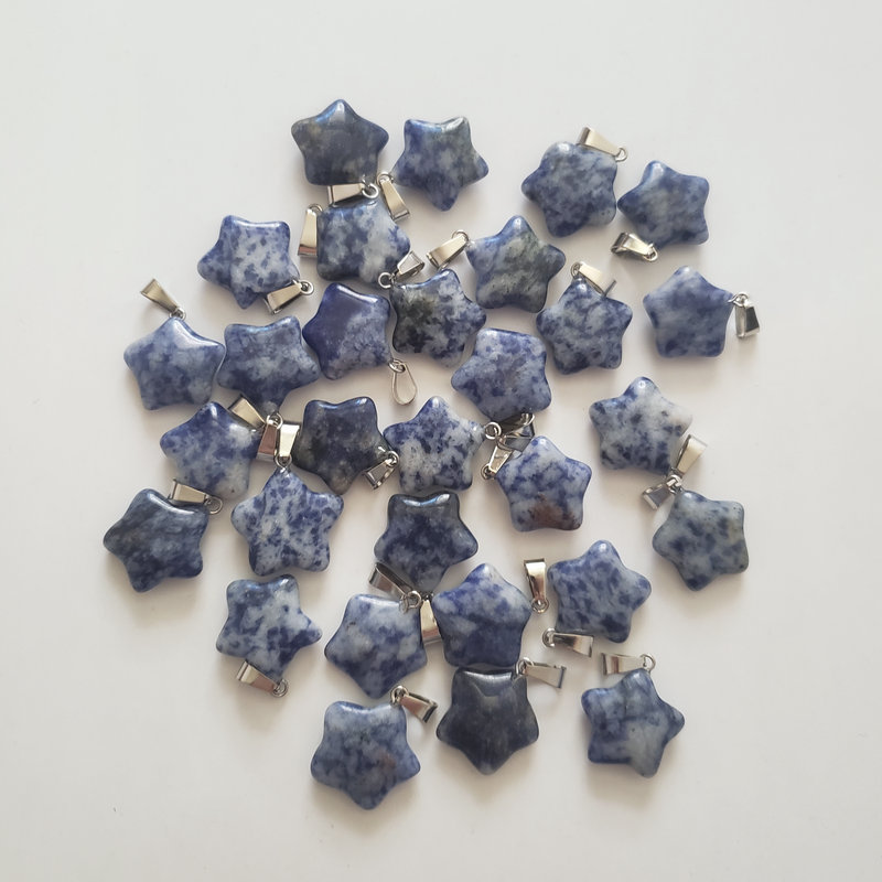Wholesale 50pcs/lot Fashion Natural Stone Sodalite Five-pointed Star Charms Pendants for Necklace DIY Jewelry Making
Wholesale 50pcs/lot Fashion Natural Stone Sodalite Five-pointed Star Charms Pendants for Necklace DIY Jewelry Making