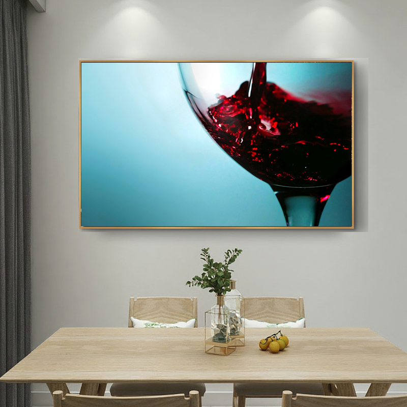 Canvas Paintings Wall Art Pictures Oil Painting Modern Kitchen Drink Glass Red Wine Bar Dinning Room Decor No Frame