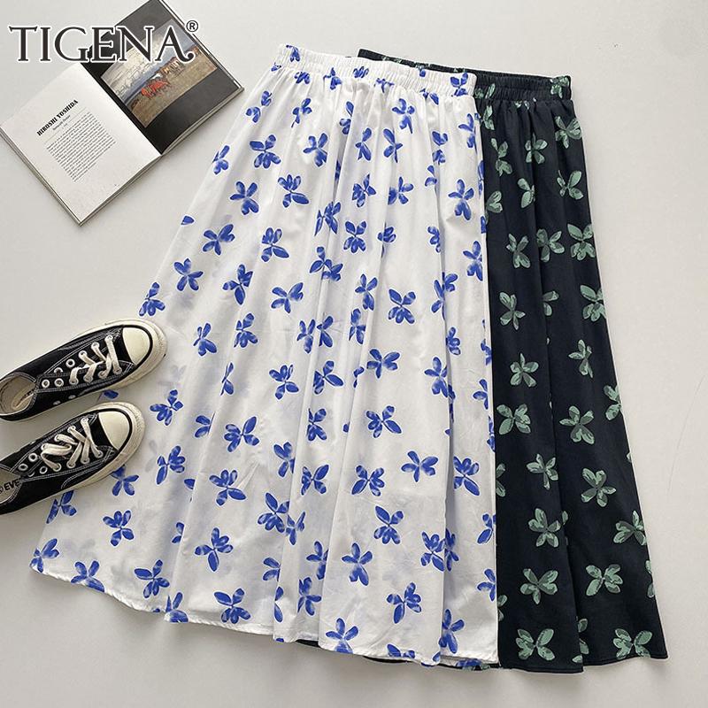 Skirts TIGENA 2021 Summer Comfortable Cotton Midi Long Skirt Women Casual Floral Print A Line High Waist Mid-length Female Lady, Black
Skirts TIGENA 2021 Summer Comfortable Cotton Midi Long Skirt Women Casual Floral Print A Line High Waist Mid-length Female Lady, Black