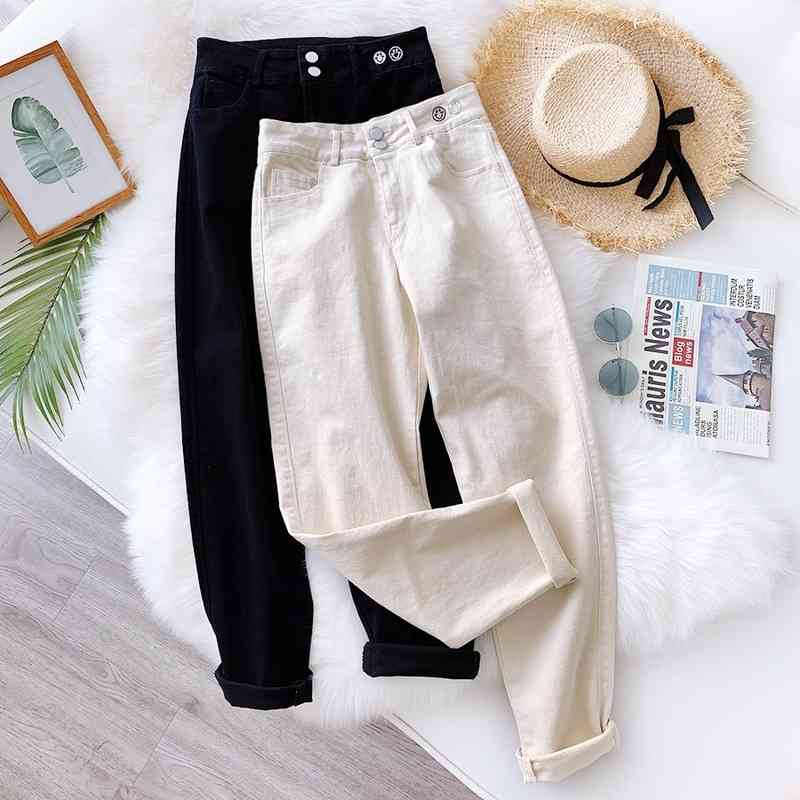 Black Jeans Harem Pants for Women Casual Vintage Women's Denim High Waisted Button Cotton Female Boyfriend 210603
Black Jeans Harem Pants for Women Casual Vintage Women's Denim High Waisted Button Cotton Female Boyfriend 210603