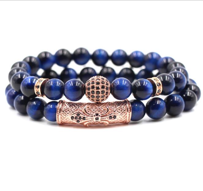 pc/set Natural tiger eye pearl beads bracelet set, jewelry for men and women, elastic material Wrist Strap accessories Gift GC203