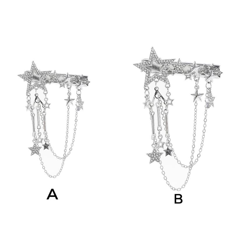 Hair Clips & Barrettes Crystal Star Alloy Non Slip Barrette Metal Tassel Chains Hairpin, Golden;silver
Hair Clips & Barrettes Crystal Star Alloy Non Slip Barrette Metal Tassel Chains Hairpin, Golden;silver