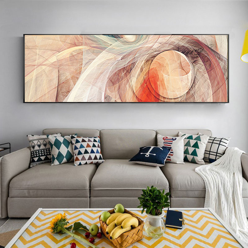 Yellow Blue Abstract Lines Paintings Modern Wall Pictures For Living Room Canvas Printings Psychedelic Nordic Posters