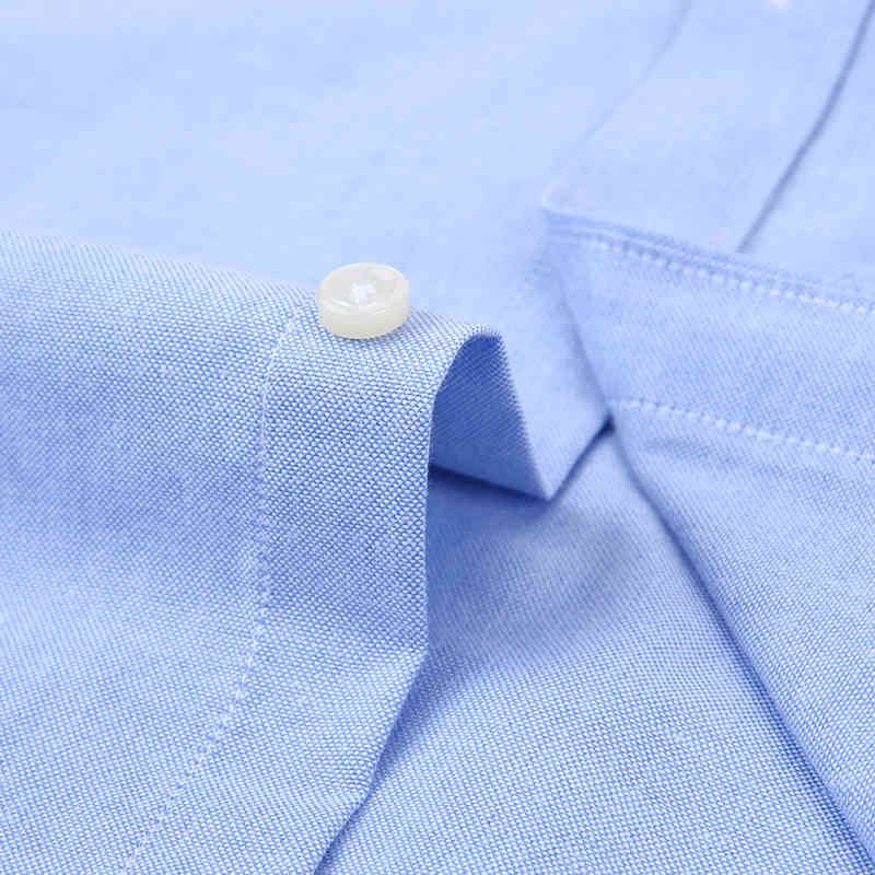 Short sleeve Men's Shirt Summer Button collar oxford fabric slim fit breath comfrotable fashion business mens casual shirts 210410