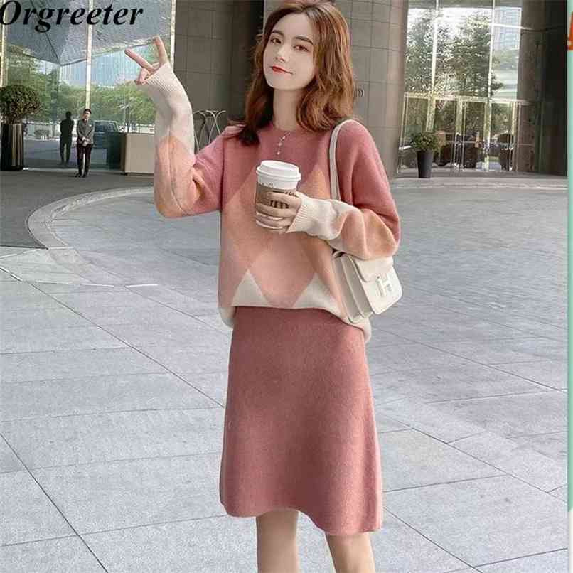 INS Fashion Temperament Knitted Suit Women's Fall Winter Color matching Geometric Knit Top and Bodycon Skirt 2 Piece set 210602, Blue
INS Fashion Temperament Knitted Suit Women's Fall Winter Color matching Geometric Knit Top and Bodycon Skirt 2 Piece set 210602, Blue
