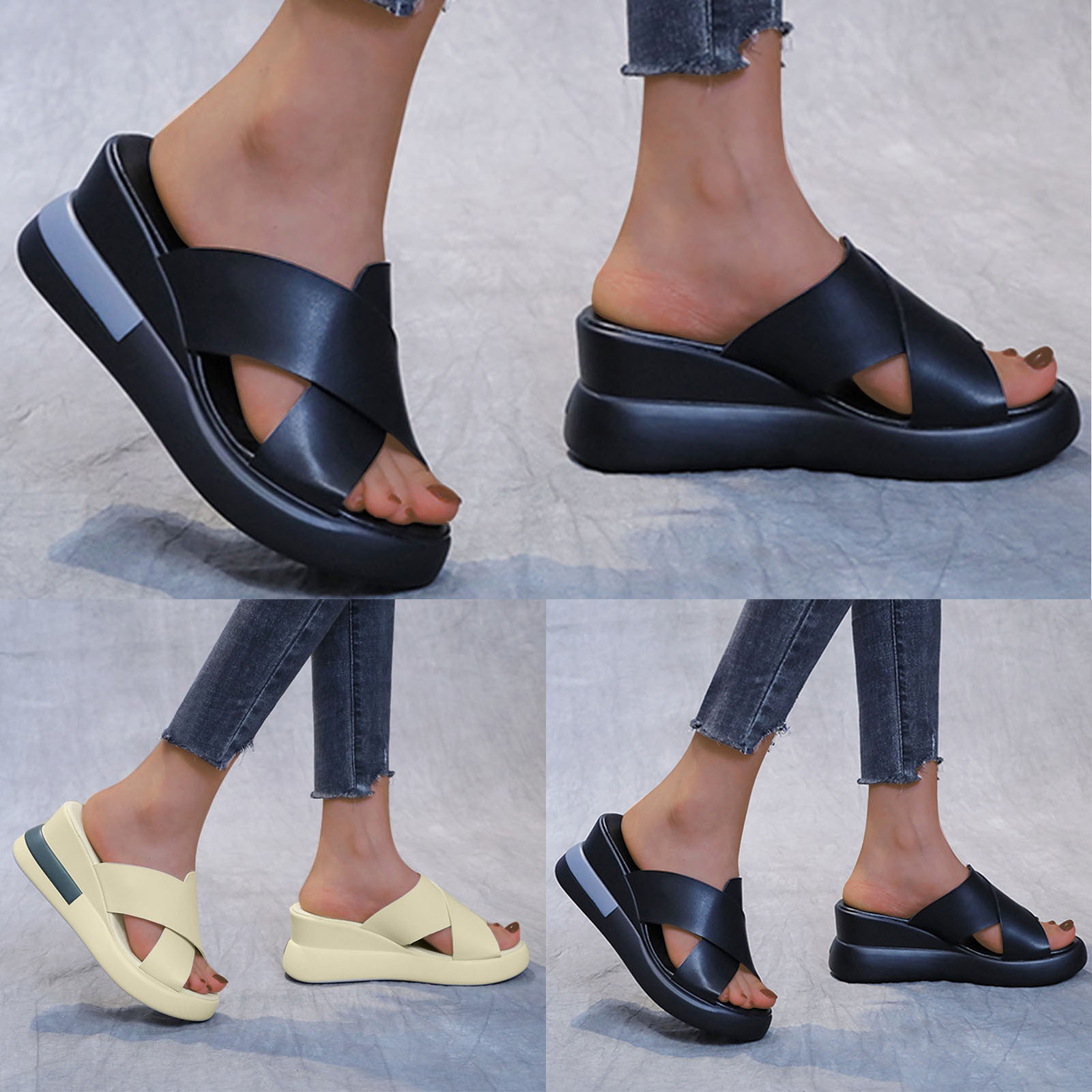 Designer Shoes Wedge Slides Women Wedge Slippers Fashion Solid Color Leather Surface Slope Heel Sandals Open Toe Beach Slide Sli, Beige
Designer Shoes Wedge Slides Women Wedge Slippers Fashion Solid Color Leather Surface Slope Heel Sandals Open Toe Beach Slide Sli, Beige
