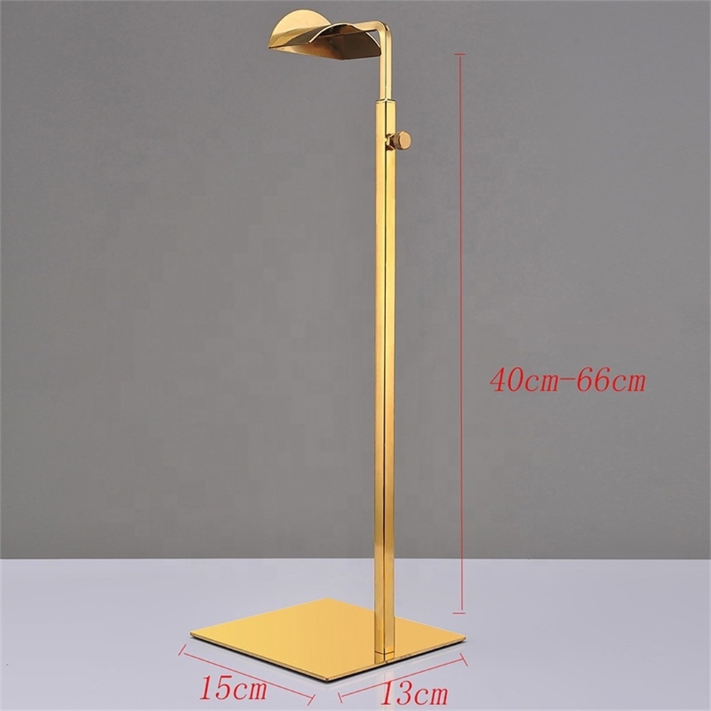 Wholesale Display Stand Retail Store Table Lady Handbags Hanger Bag Rack Titanium Gold Wig Hanger