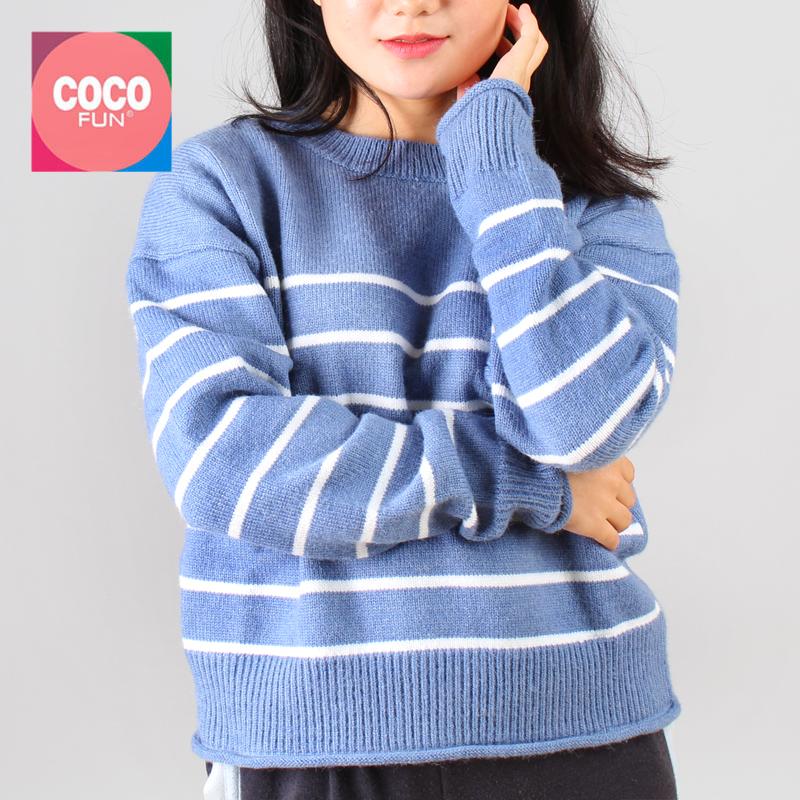 Women's Sweaters 2021 Female Basic Knitted Pullover Pinstripe Design In Front And Blank Back Long Sleeve Crimping Cuff O-Neck Sweater COCOFU, Blue
Women's Sweaters 2021 Female Basic Knitted Pullover Pinstripe Design In Front And Blank Back Long Sleeve Crimping Cuff O-Neck Sweater COCOFU, Blue