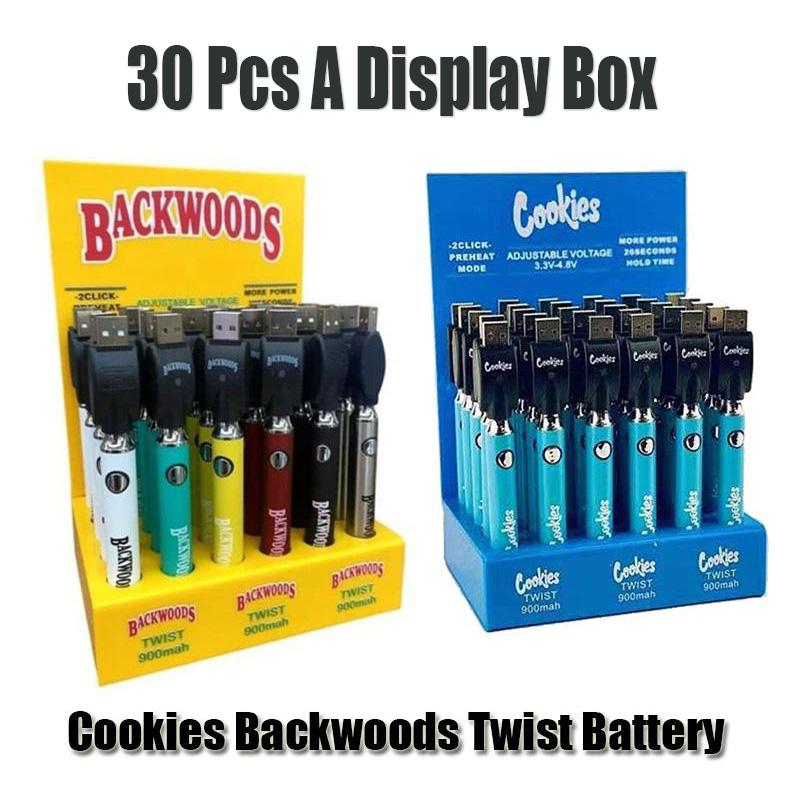 Cookies Backwoods Twist VV Battery Preheat Bottom Voltage Adjustable 900mAh Vape Pen Cartridge 510 EGO Battery with Display Box 30Pcs Pack
Cookies Backwoods Twist VV Battery Preheat Bottom Voltage Adjustable 900mAh Vape Pen Cartridge 510 EGO Battery with Display Box 30Pcs Pack