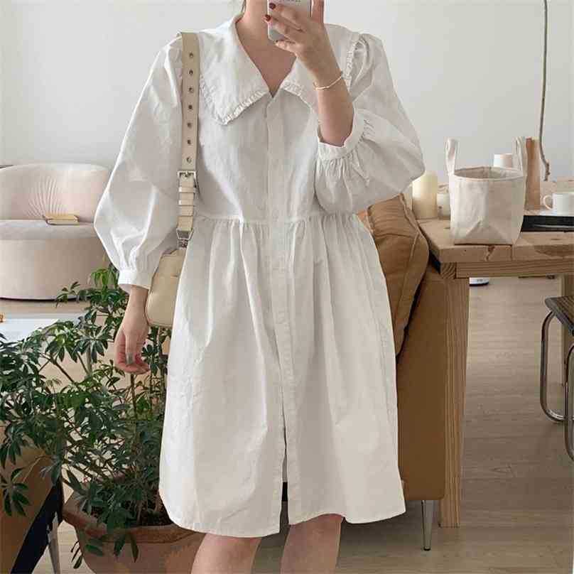 Vintage All Match Loose Femme Office Lady Solid Streetwear Gentle Casual High Waist Retro Sweet Dresses Vestidos 210525, White
Vintage All Match Loose Femme Office Lady Solid Streetwear Gentle Casual High Waist Retro Sweet Dresses Vestidos 210525, White