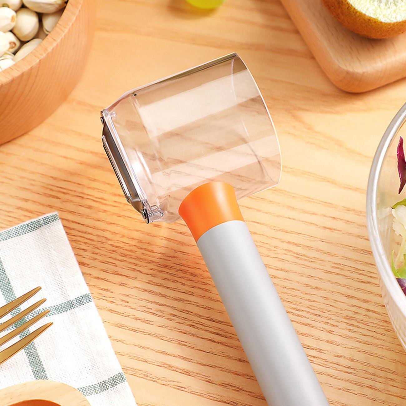 Pelapatate in acciaio con scatola di immagazzinaggio buccia di frutta per verdure da cucina per utensili da cucina per la casa