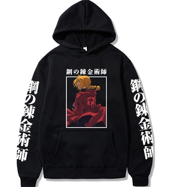 Fullmetal Alchemist Anime Hoodie Fashion Long Sleeve Casual Loose Print Man and Woman Cloth Y0809
