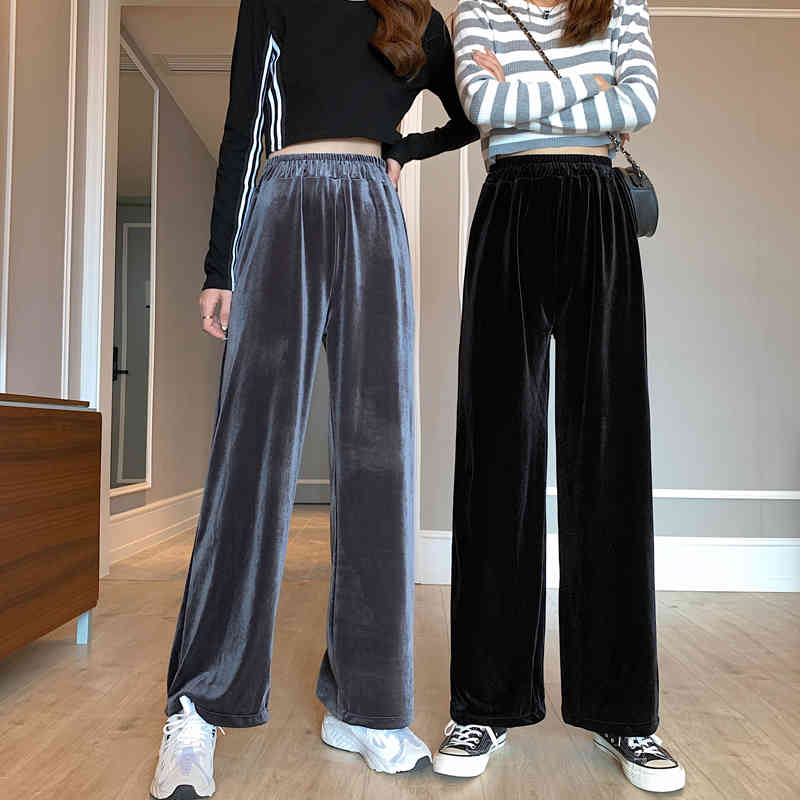 Lucyever Loose Elastic Waist Pants Womens Autumn Fashion Oversize 5XL Velour Wide Leg Pant Gray Pockets High Trousers Female 210521
Lucyever Loose Elastic Waist Pants Womens Autumn Fashion Oversize 5XL Velour Wide Leg Pant Gray Pockets High Trousers Female 210521