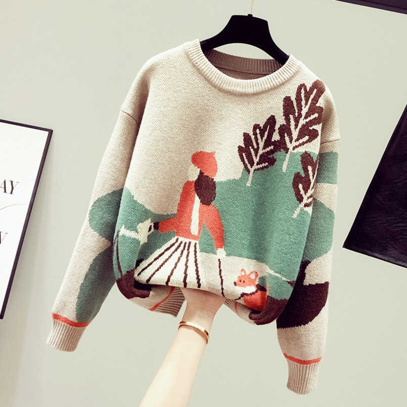 Winter Sweater Women Korean Print Pattern Long Sleeves Knitted Pullover Sweater Fashion Woman Clothes Coat Warm Fashion New G1008, White
Winter Sweater Women Korean Print Pattern Long Sleeves Knitted Pullover Sweater Fashion Woman Clothes Coat Warm Fashion New G1008, White