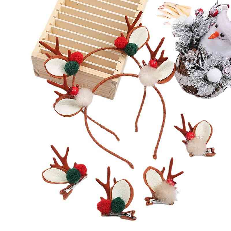 Hair Accessories Christmas Hoop Antler Pin Ornament Children's Girl's Gift