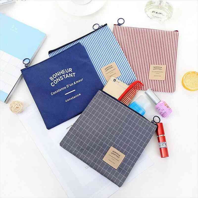1pc vintage grid stripe cosmetic bags foldable canvas for frame pouch makeup brush tool storage portable zipper opening unisex
1pc vintage grid stripe cosmetic bags foldable canvas for frame pouch makeup brush tool storage portable zipper opening unisex