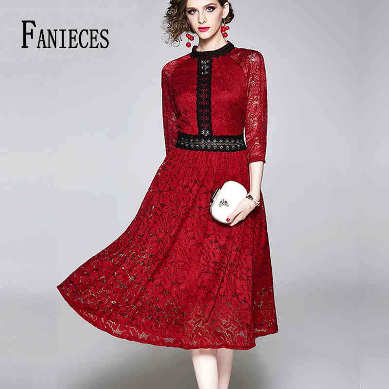 FANIECES Autumn Winter High Quality Fashion Runway Maxi Dresses Women Long Sleeve A-Line Lace Party Dress ropa mujer 210520, Black
FANIECES Autumn Winter High Quality Fashion Runway Maxi Dresses Women Long Sleeve A-Line Lace Party Dress ropa mujer 210520, Black