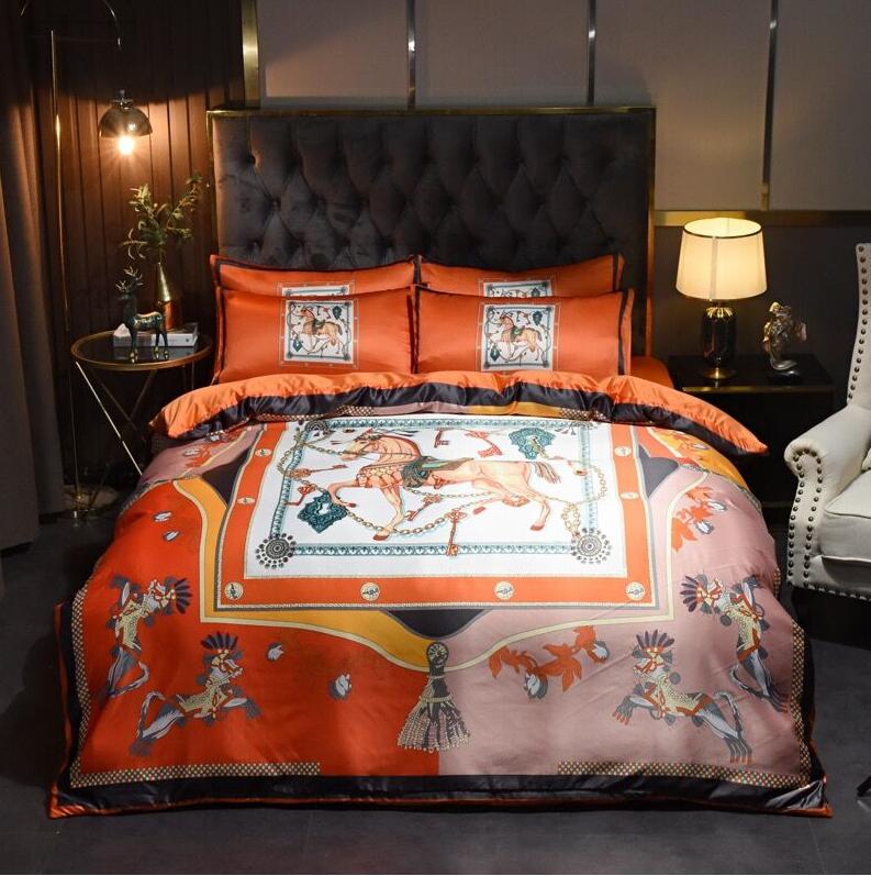 Fashion orange designer Bedding Sets horse printed silk duvet cover Luxury king size bed sheet Pillowcases Comforters Set, Same as pic
Fashion orange designer Bedding Sets horse printed silk duvet cover Luxury king size bed sheet Pillowcases Comforters Set, Same as pic