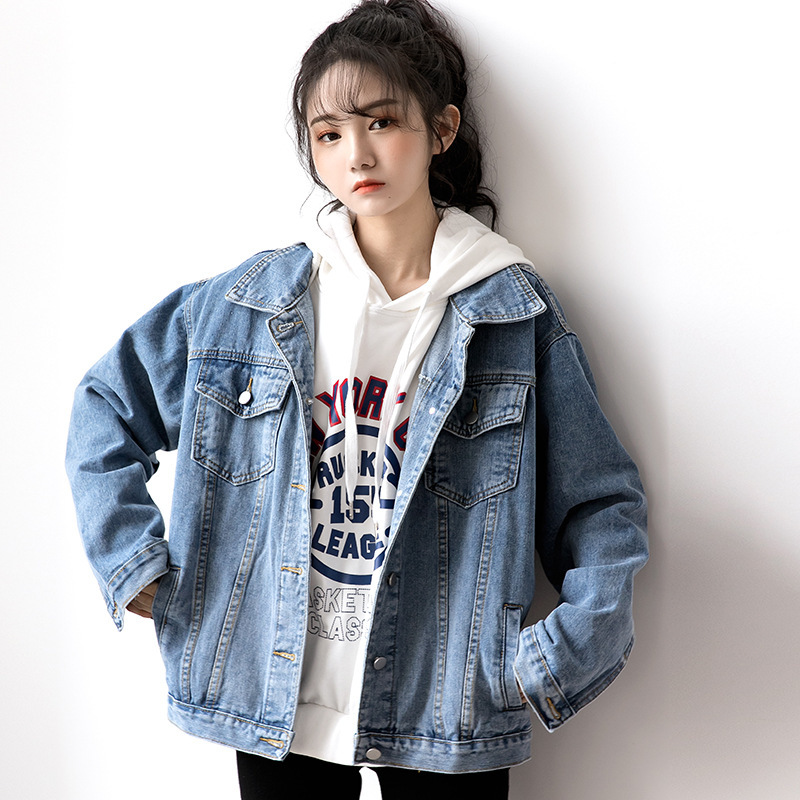 Jean Jacket women Fashion cotton denim outwear jacket coat for female Spring Autumn 210524, Blue
Jean Jacket women Fashion cotton denim outwear jacket coat for female Spring Autumn 210524, Blue